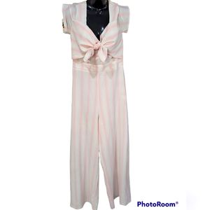 Womens GB jumpsuit size M. NWT pink and white